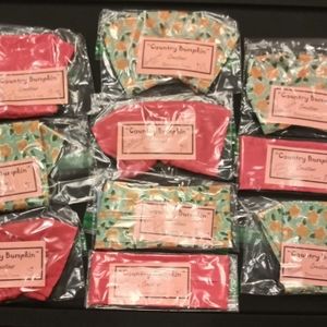 Homemade Fabric Facial Masks (orange/green)